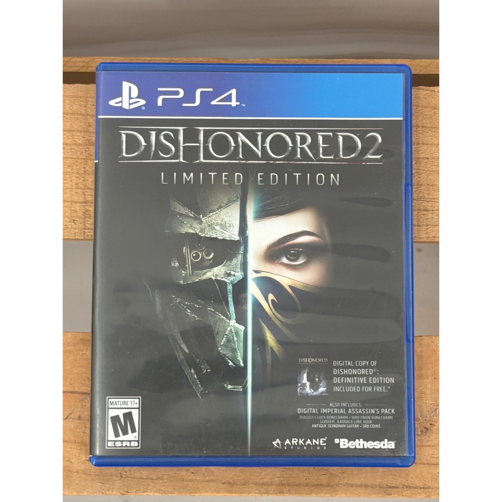Dishonored 2 Limited Edition Sony PlayStation 4 PS4 Bethesda Arkane Studios EUC